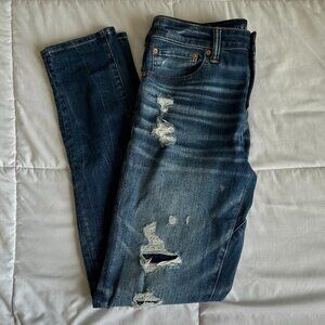 Straight Leg Ripped Jeans